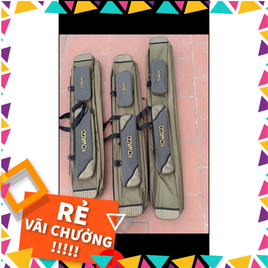 Bao đựng cần câu máy YOWAGO 3 ngăn chính 3 ngăn phụ_Size 1m2 , 1m3 ,1m5