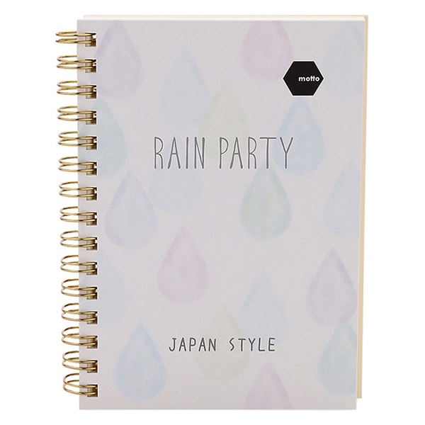 Sổ Lò Xo Twin Notebook RAIN PARTY Motto A6 120 Trang Japan CYTNA-RP