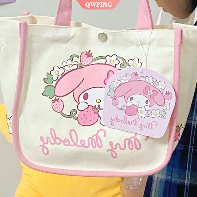 Sanrioes Túi Đựng Cơm Trưa Xách Tay Hình Kuromi My Melody Cinnamoroll Hoạt Hình Dễ Thương Tái Sử Dụng