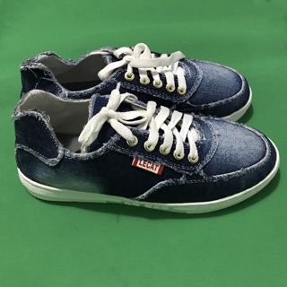 Giày bata nữ thắt dây viền cong vải jean