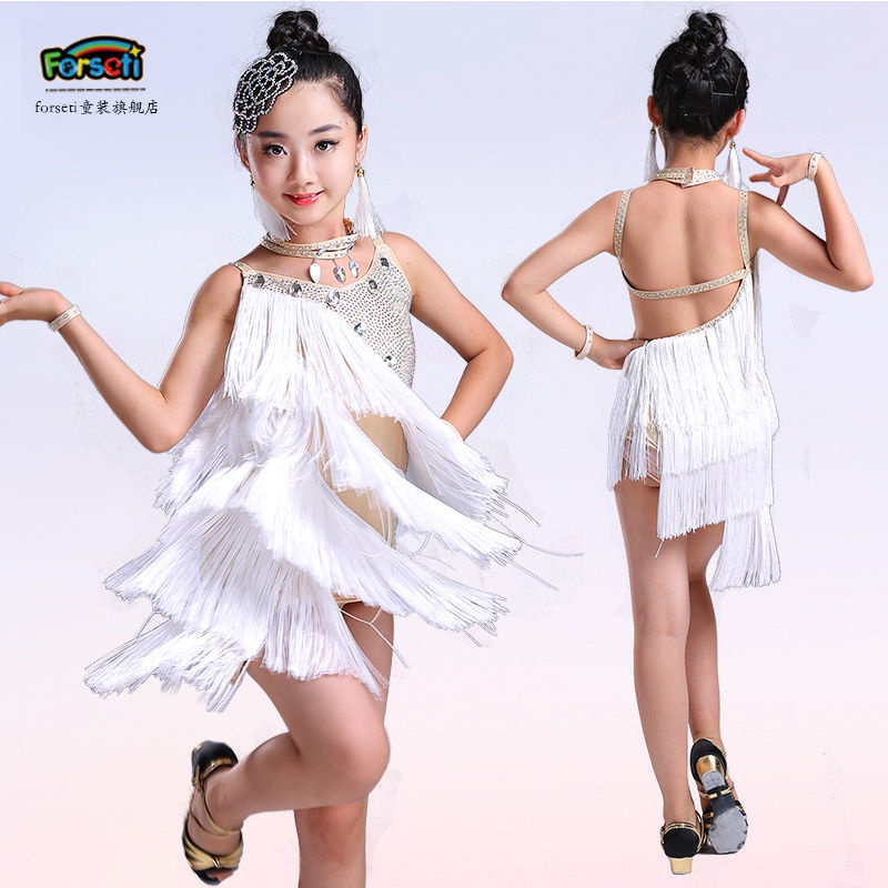 Đầm Khiêu Vũ Latin Đính Kim Cương Giả Phối Tua Rua Thời Trang Mùa Hè Mới Cho Nữ