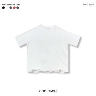 UNISEX Áo phông basic rách gấu TSS971