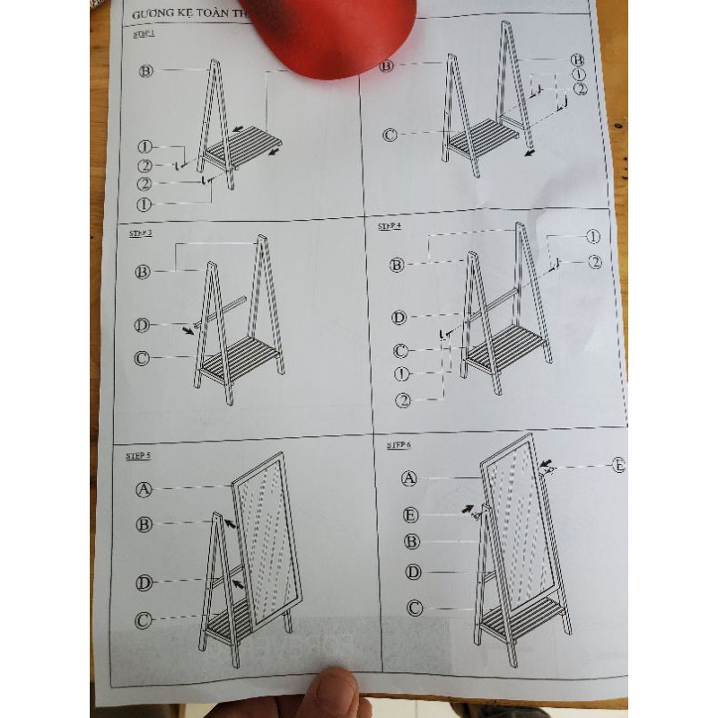 Gương kệ gỗ soi toàn thân màu tự nhiên tiện lợi - Homevuive