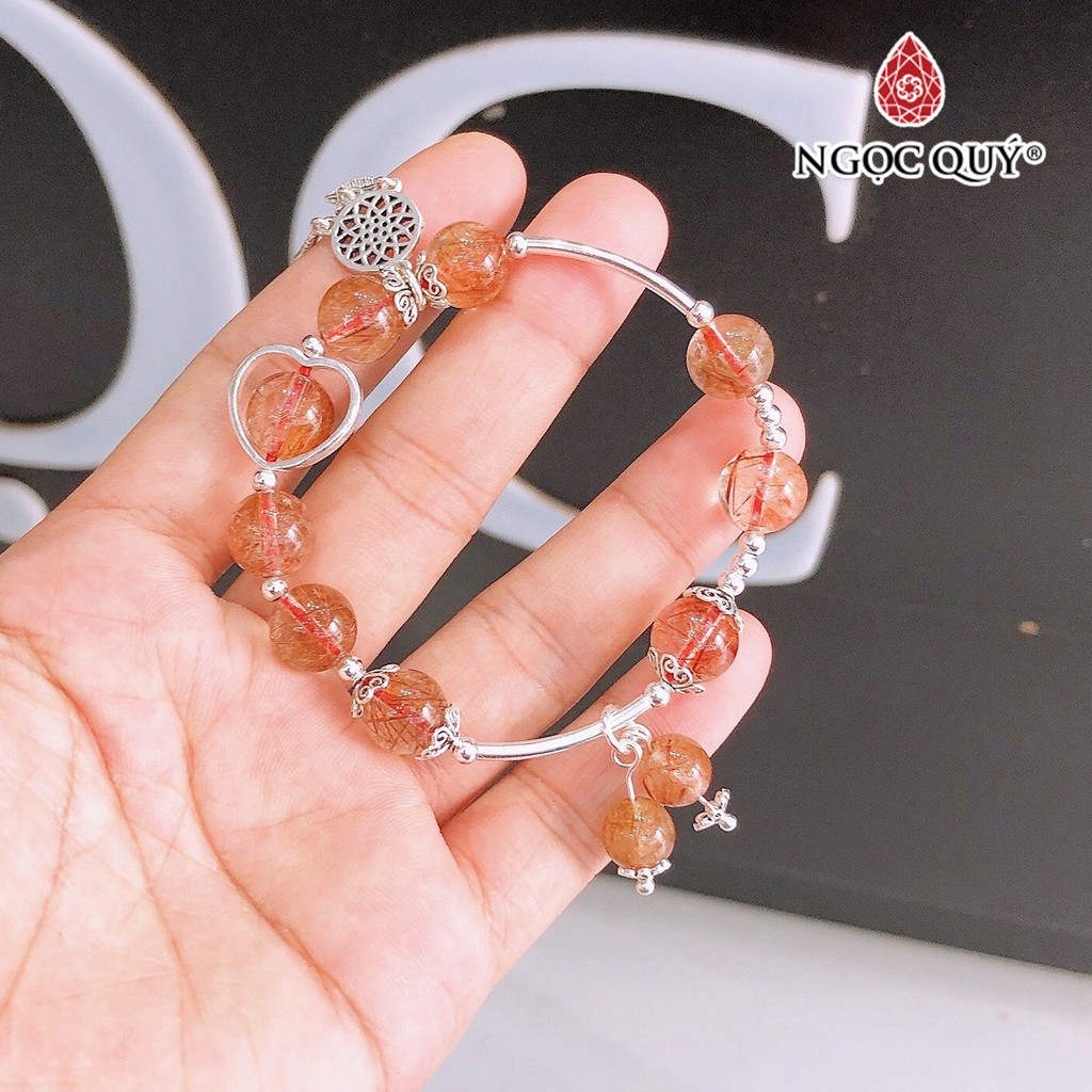Vòng tay TA tóc đỏ phối charm dream catcher hạt 10mm - Ngọc Quý