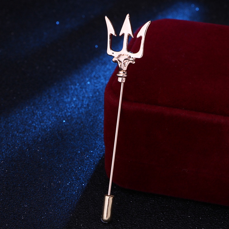 Ghim cài áo EFAN kiểu đinh ba màu vàng/ bạc thời trang cao cấp cho nam