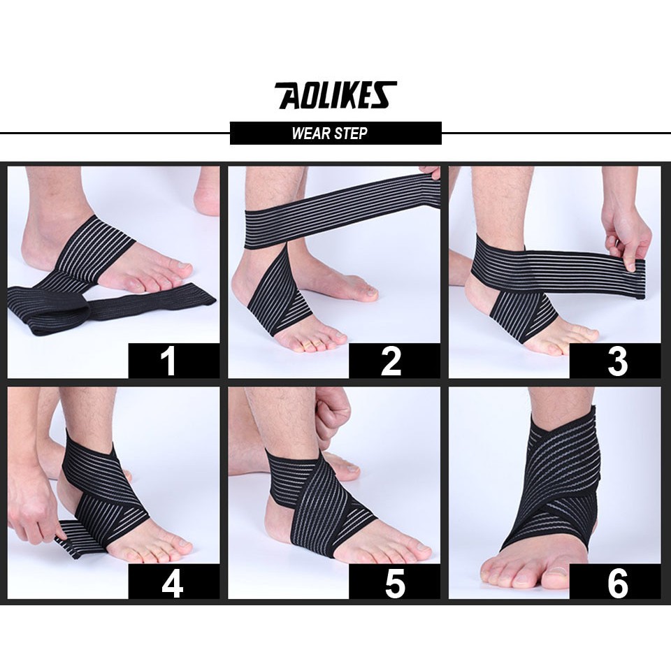 Băng bảo vệ mắt cá chân AOLIKES A-1520 đàn hồi hỗ trợ khớp cổ chân sport ankle support