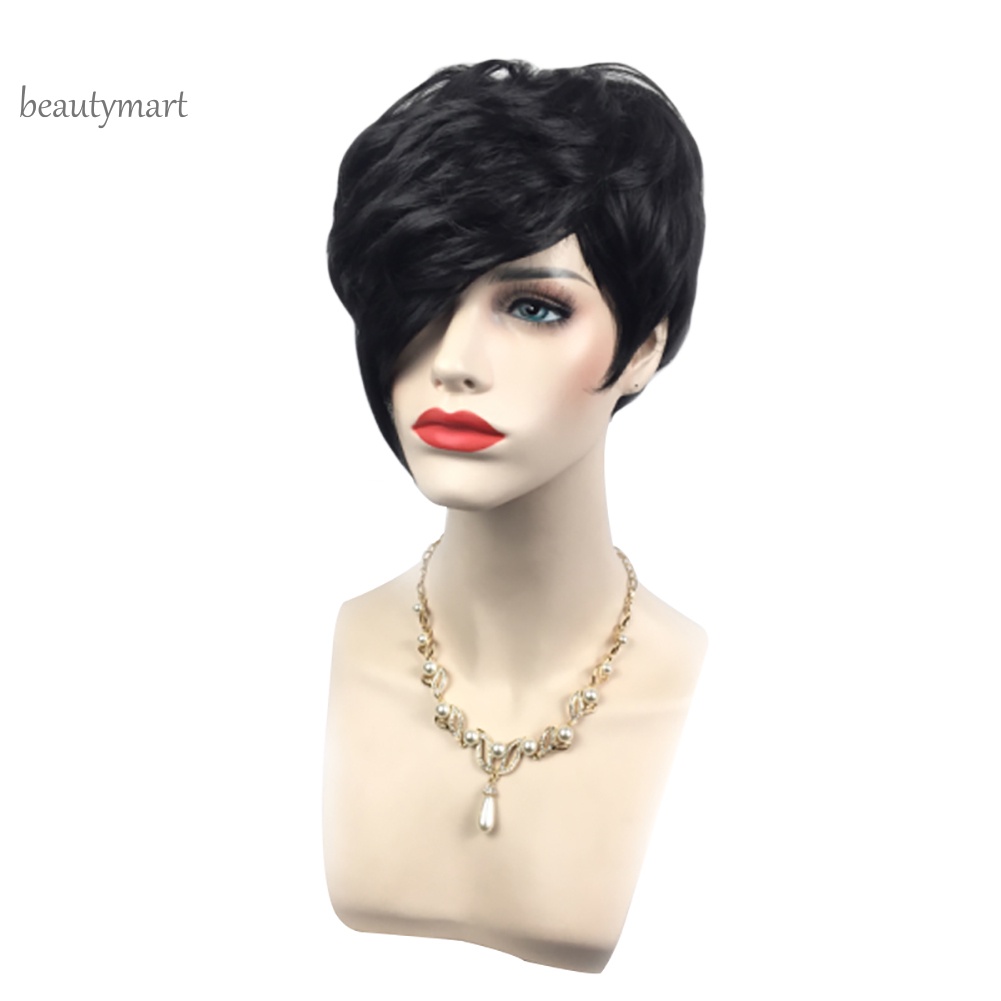 Bộ tóc giả ngắn màu đen cá tính cho nữ