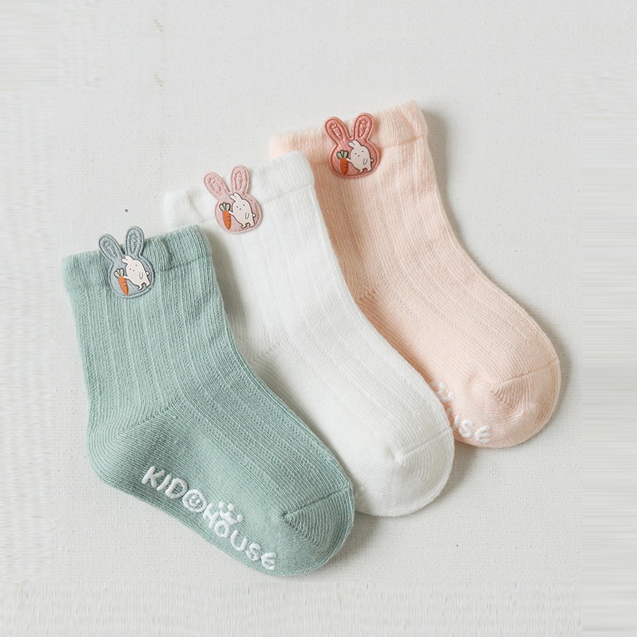 Set 3 Đôi Tất Trẻ Em Tất Cao Cổ Cho Bé 100% Cotton Chống Trơn Trượt Hàng Xuất Nhật Tất Cho Bé Từ 0 Đến 5 Tuổi PK30