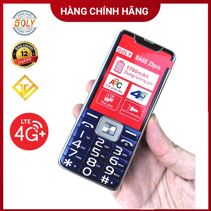 Điện thoại Goly base 25 Pro 4G Màn hình lớn,Pin trâu - Hàng chính hãng