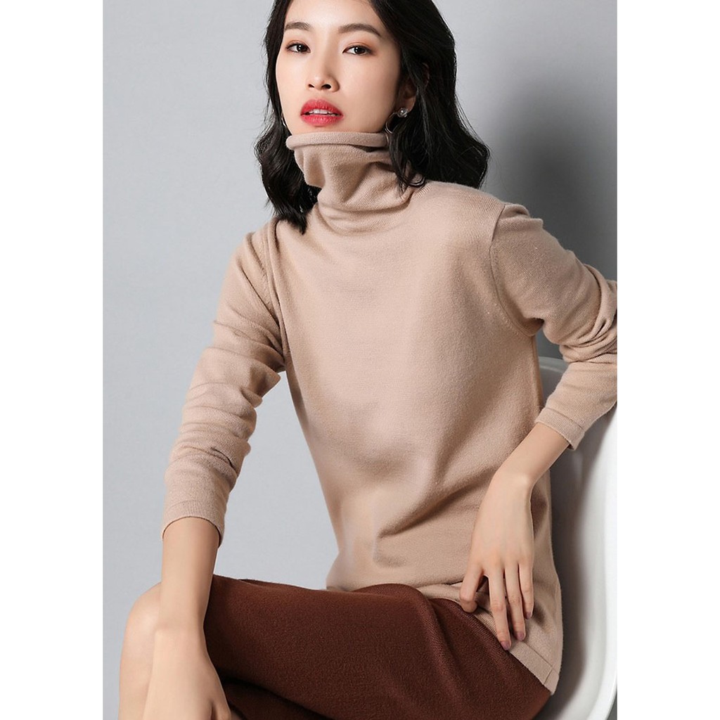 Áo len nữ, áo len cao cổ nữ, chất len mềm mịn không xù không bai, hàng nhập Quảng Châu | BigBuy360 - bigbuy360.vn
