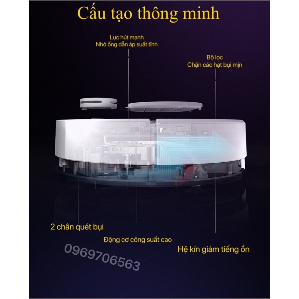 Robot Hút Bụi Thông Minh Thế Hệ Mới ES300 Pro 2021 Siêu Mạnh Mẽ Tích Hợp Cảm Ứng Chạm, Kiêm Lau Nhà Bản Nâng Cấp Động Cơ