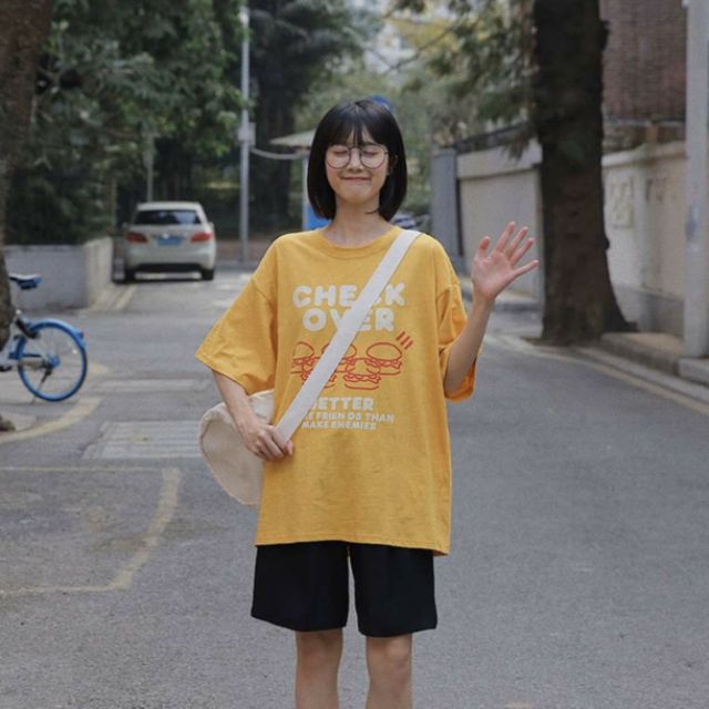 Áo Thun tay lỡ Unisex Dạng cặp CHECK OVER