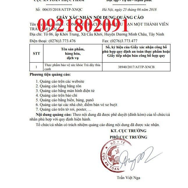 Trà dây LAVA hộp 30 túi lọc