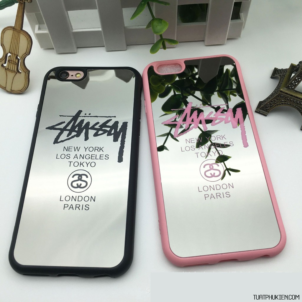 Ốp Silicon Stussy mặt gương bóng không kèm dây