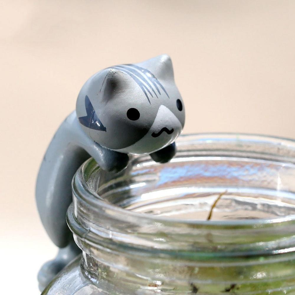 Set 6 Mô Hình Mèo May Mắn Hoạt Hình Trang Trí Bể Cá / Nhà Búp Bê