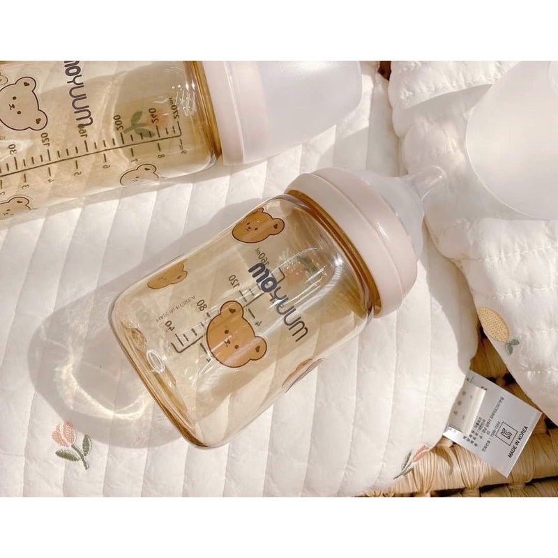 Sticker Hàn Quốc mẫu Gấu / Thỏ / Mèo dán bình sữa cho bé chống nước , chịu nhiệt cả tia tiệt trùng UV