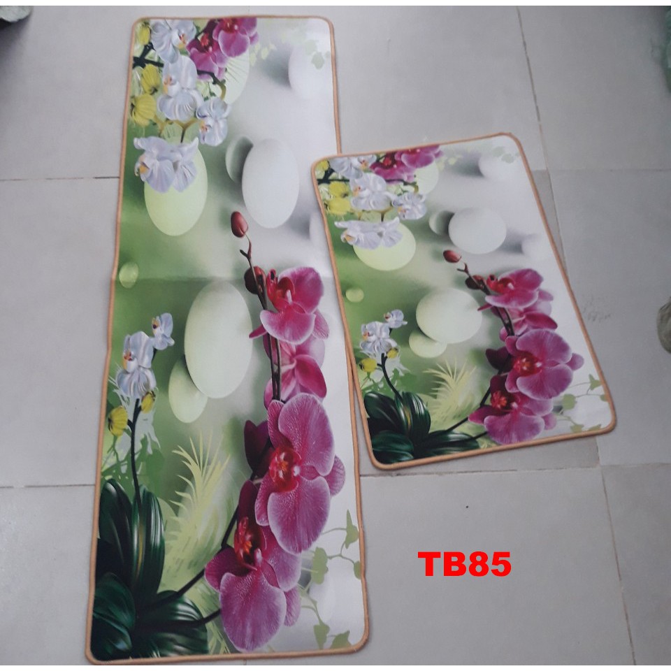 Thảm lau chân nhà bếp - Thảm bếp bộ 2 tấm