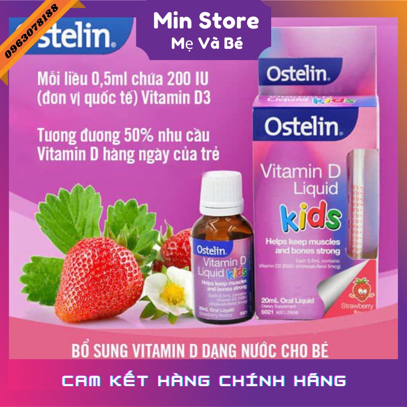 Vitamin D3 Ostelin Liquid 20Ml: Úc | Dưới 6M: Nhỏ Giọt, Cho Trẻ Sơ Sinh Và Trẻ Nhỏ,phát triển xương và răng cho trẻ