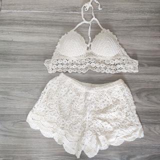 Áo ren đi biển hoa đan dáng mới