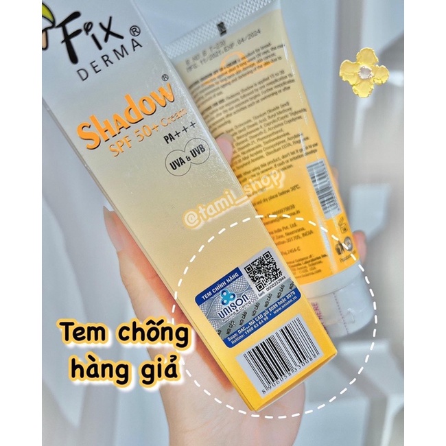 KEM CHỐNG NẮNG SHADOW FIXDERMA SPF 50+ CREAM