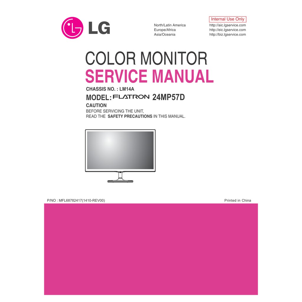 Hướng dẫn sửa chữa và sơ đồ màn LG 24MP57D