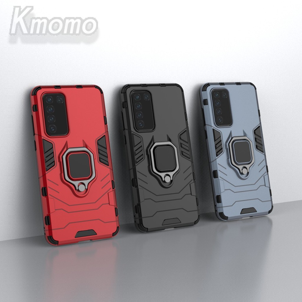Ốp điện thoại PC cứng + viền dẻo kèm giá đỡ nhẫn cho HUAWEI P20 P30 P40 PRO P20 P30 LITE NOVA 3I 7I 5T Y8S Y9A Y6P Y7P 2020