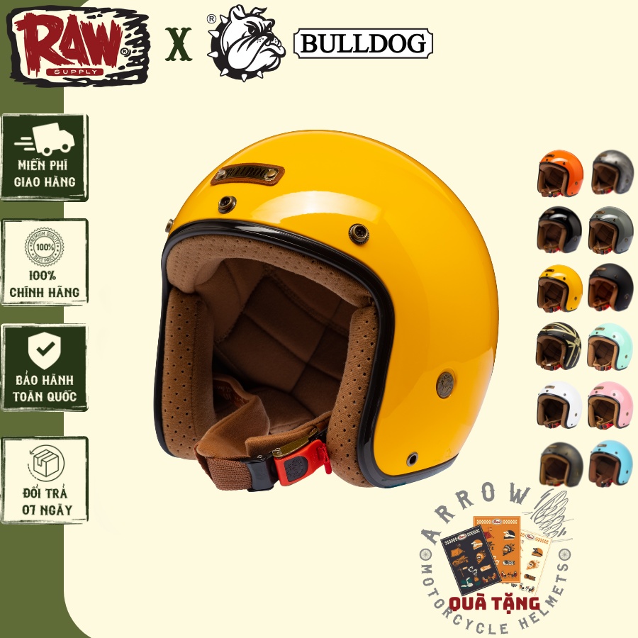 Mũ bảo hiểm 3 4 Bulldog 4U dành cho người đi xe máy Arrow