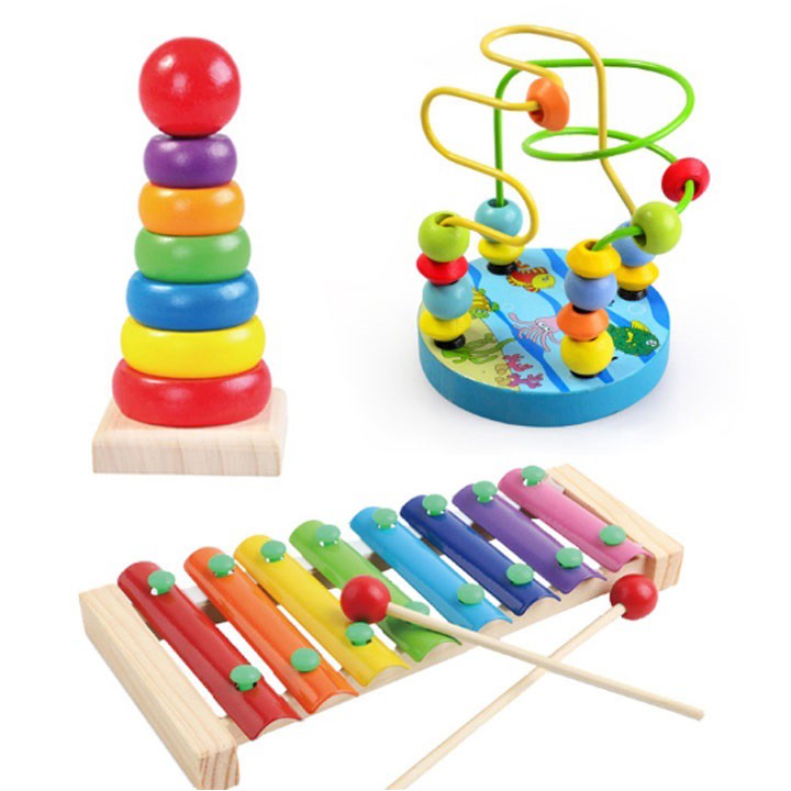 Combo 5 Món Đồ Chơi Gỗ Cho Bé