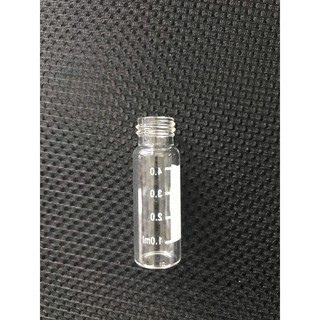 Chai thủy tinh 4ml trắng + nắp vặn đen có lỗ đệm ptfe/silicon, hộp 100 cái Alain Lab TQ