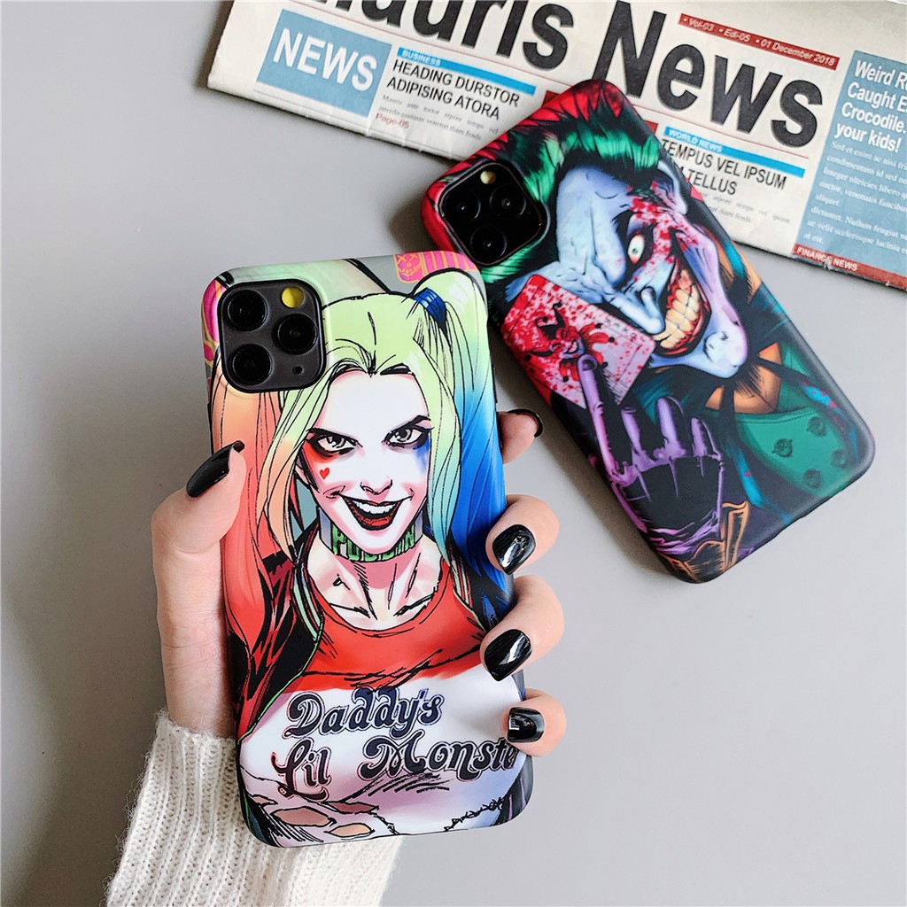 Ốp điện thoại nhựa dẻo in hình Joker/Harley Quinn cho iPhone 7/8 7P/8P X/XS/XR/MAX 11/11Pro/11PROMAX