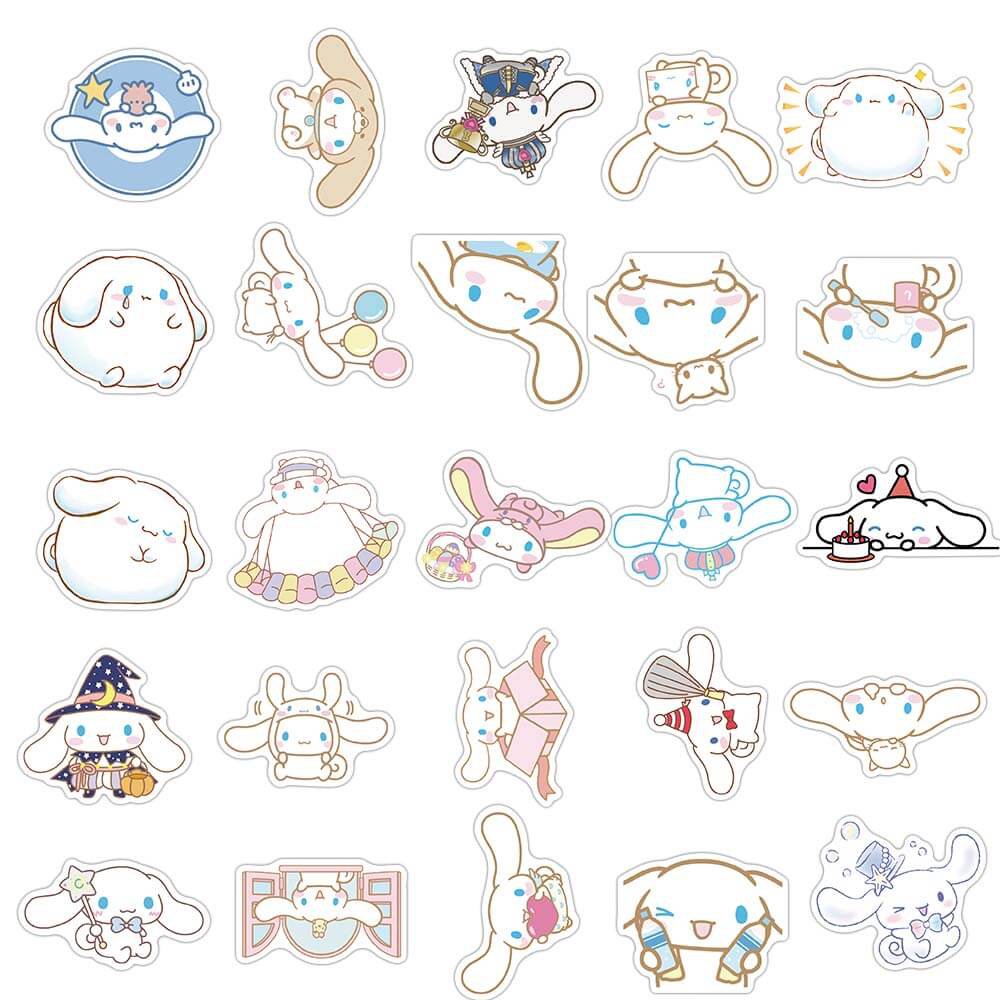 Set 50 miếng dán trang trí thiết kế hoạt hình đáng yêu chống thấm nước