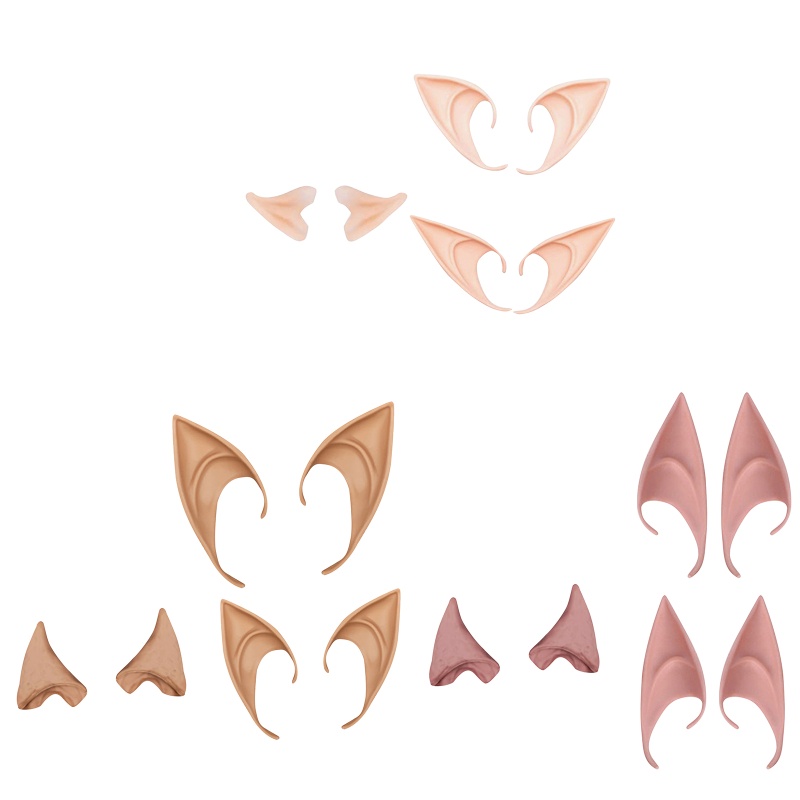 Bộ 3 Đôi Tai Giả Bằng Latex Mềm Mại Phong Cách Halloween Thời Trang