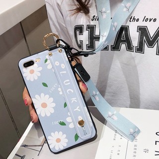 Ốp điện thoại họa tiết thời trang gắn kèm dây đeo cổ tay dành cho iPhone 6 6s 7 8 Plus