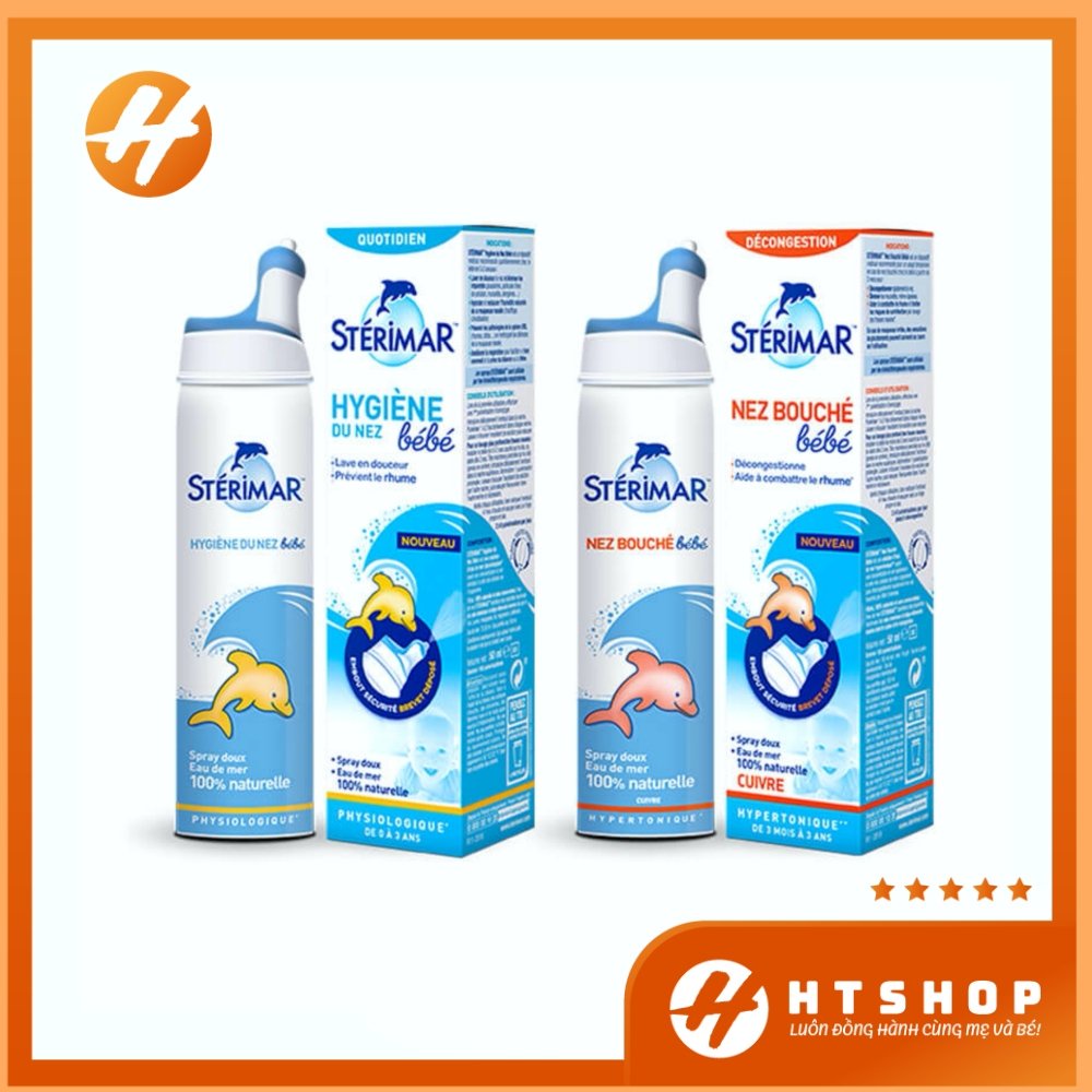 Xịt Muối Biển Sâu Sterimar - Xịt Cá Heo Cho Trẻ Từ Sơ Sinh Nội Địa Pháp - Chai 100ml