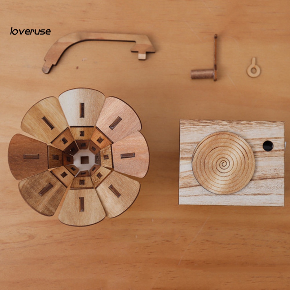 Hộp nhạc hình loa kèn Gramophone bằng gỗ phong cách cổ điển độc đáo DIY