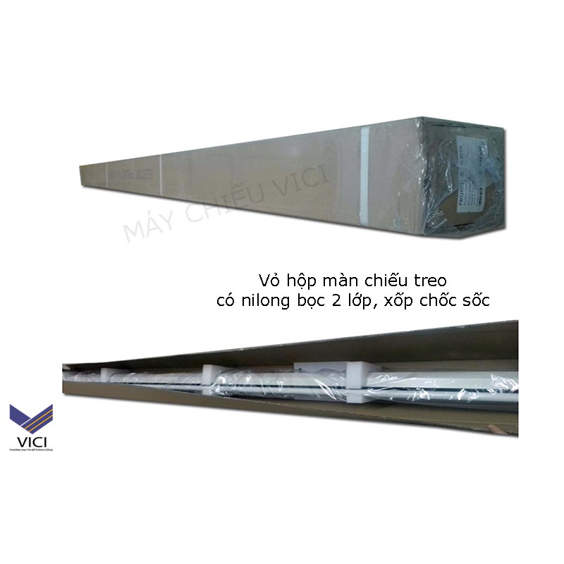 Màn Chiếu Treo Tường 70 inch (  1m25 x 1m25) VICI - PHÂN  PHỐI MÀN CHIẾU TREO TƯỜNG CHÍNH HÃNG