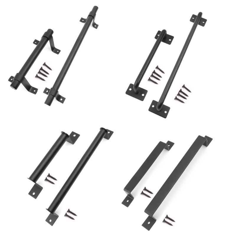 Tay Nắm Cửa Trượt Bằng Sắt Màu Đen Chất Lượng Cao