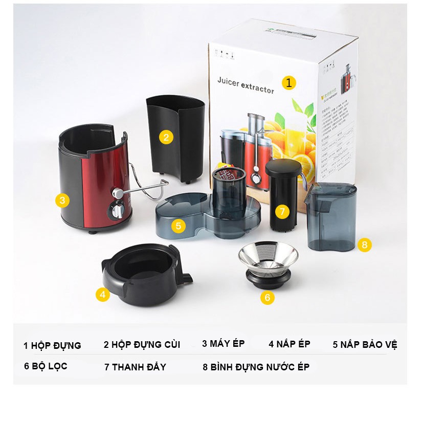 Máy ép trái cây JUICER - Máy ép hoa quả, rau củ siêu bền - Máy ép nước hoa quả