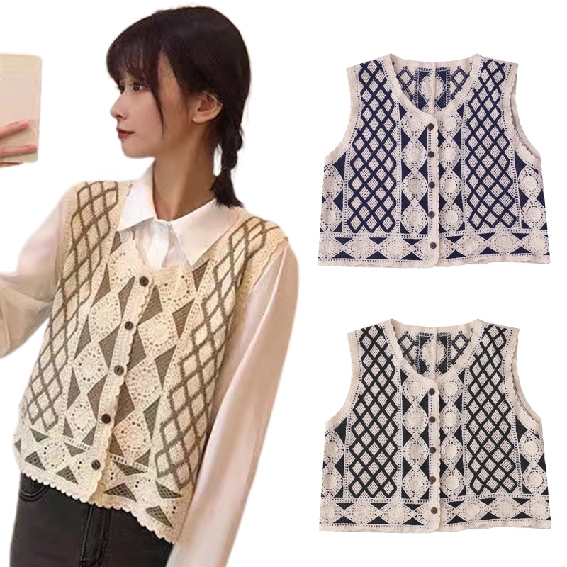 Áo Khoác Cardigan Dệt Kim Sát Nách Đính Kim Cương Giả Hợp Thời Trang Cho Nữ