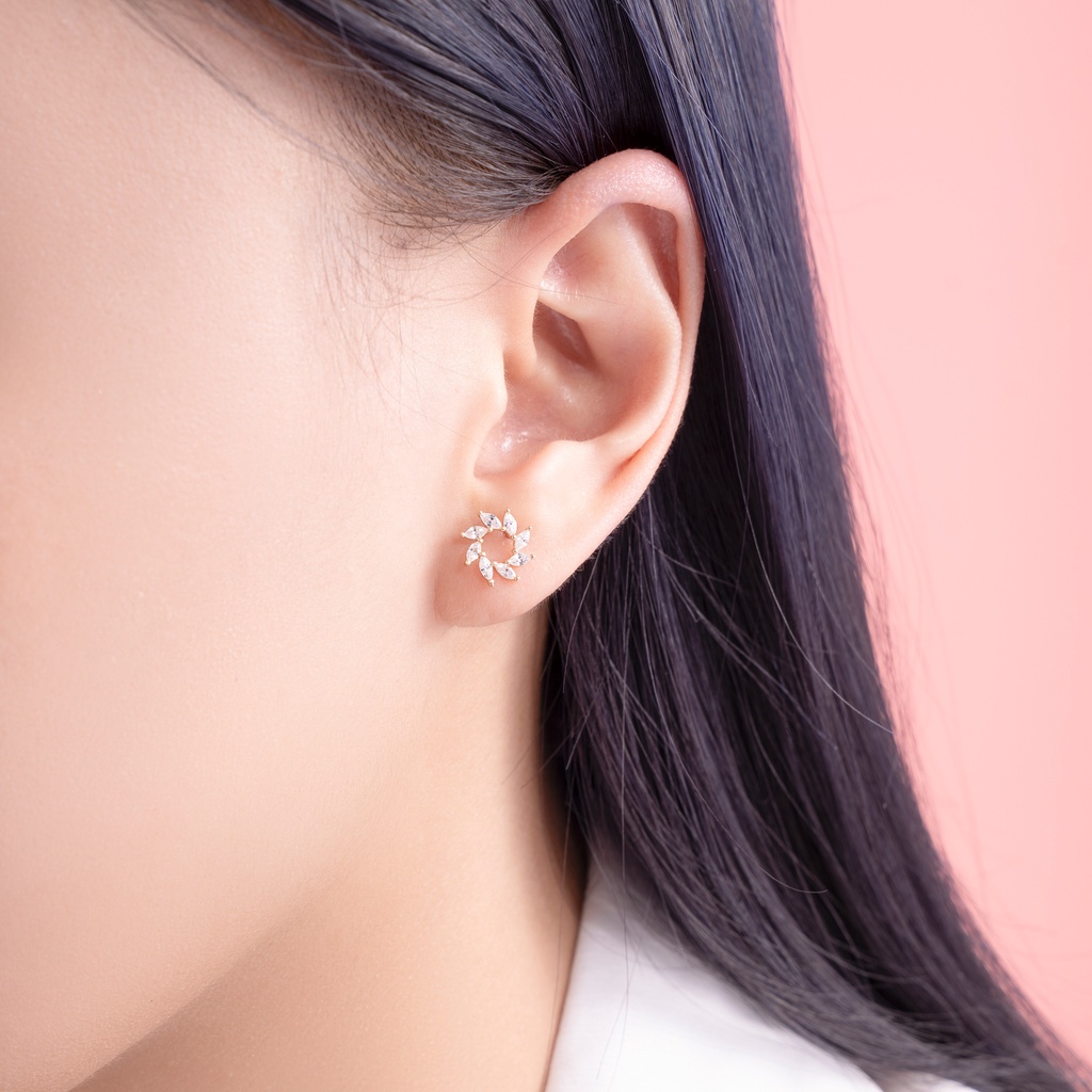 Bông Tai Nữ Vàng 14K BTAM97 Huy Thanh Jewelry