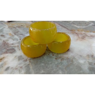 Nhẫn càng long đá mã não tự nhiên màu vàng