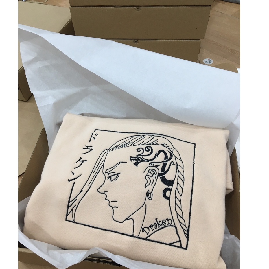 Áo Sweater Thêu Theo Yêu Cầu Trơn nỉ bông Nam nữ Unisex