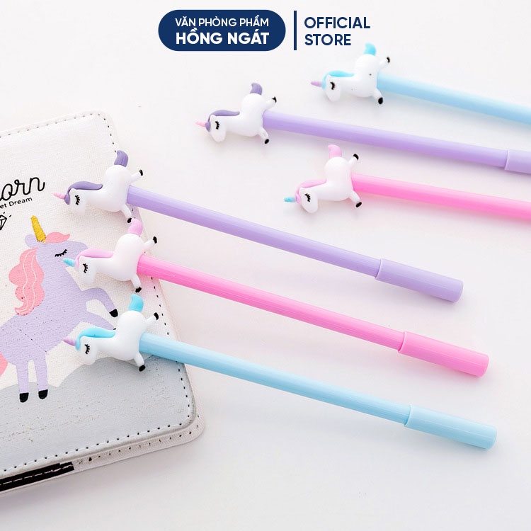 Bút bi cute ngựa pony, bút bi nước mực gel đen ngòi 0.5mm nhiều màu dễ thương đồ dùng học tập văn phòng phẩm B21