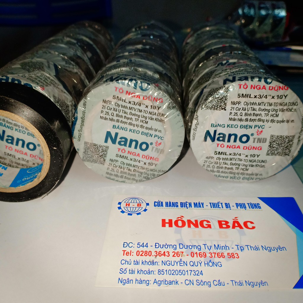 Băng dính điện NANO 5MILx3/4&quot;x10Y Tô Nga Dũng