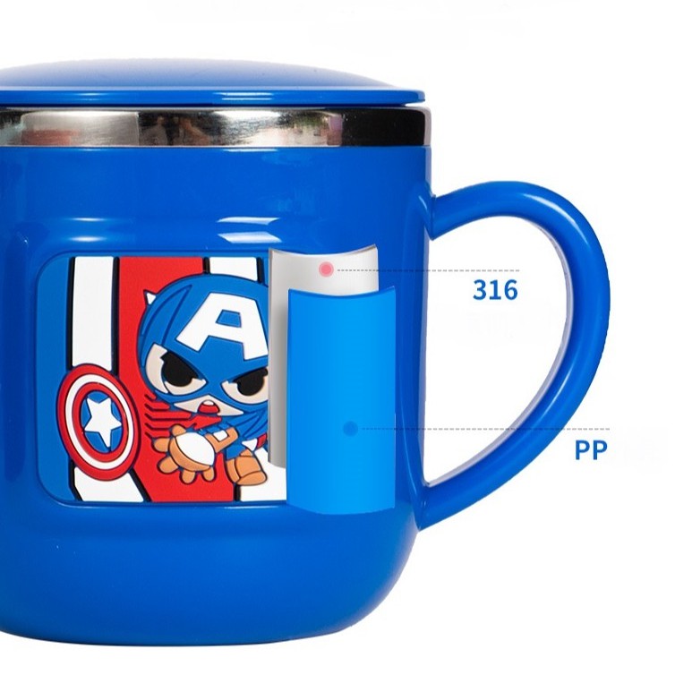 Disney Cốc Uống Nước Bằng Thép Không Gỉ 316 Hình Người Nhện / Chuột Mickey 3d