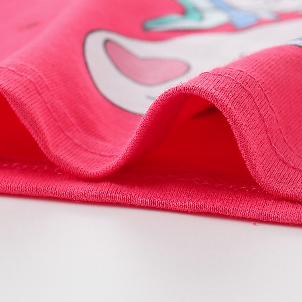 Áo Thun Cotton Tay Ngắn Cổ Tròn In Họa Tiết Thỏ/Mèo/Cáo Dễ Thương Thời Trang Mùa Hè Cho Bé Gái