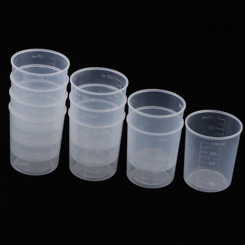Set 10 Cốc Nhựa Đo Lường 100ml Tiện Dụng Cho Nhà Bếp