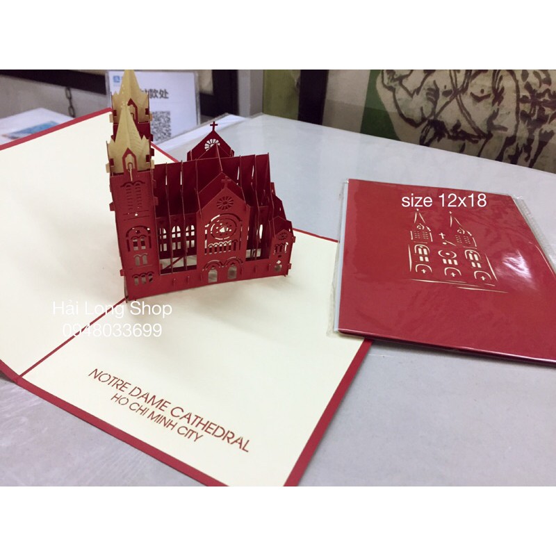 Nhà thờ Đức Bà - Church - Thiệp 3D