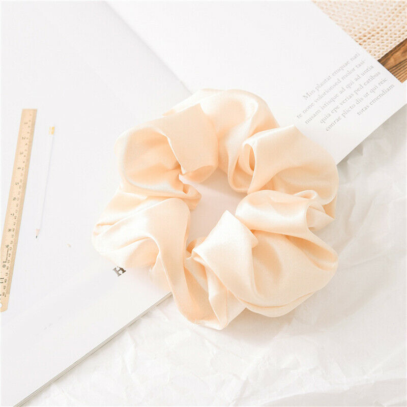 Dây buộc tóc bằng vải satin màu trơn phong cách hợp thời trang