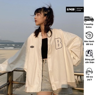 Áo khoác bomber nam nữ chất liệu nỉ ngoại phong cách bóng chày form rộng unisex - UniB